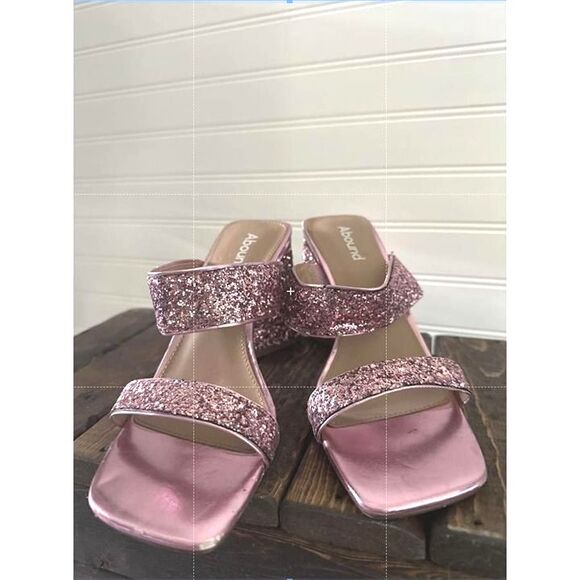 Abound Heels Block Heel Sandal Glitter Party Carina Clubwear Barbie Pink 6.5 - Picture 3 of 10